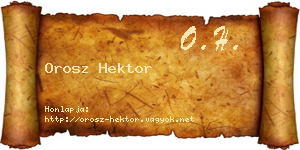 Orosz Hektor névjegykártya